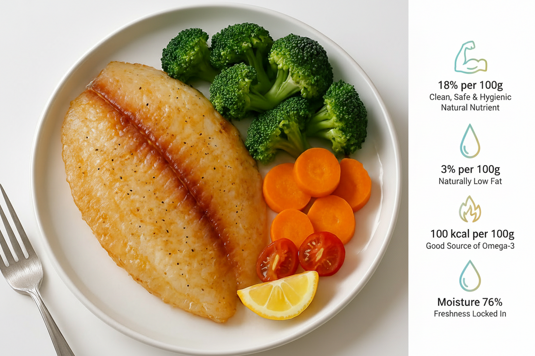 Raw fish fillet on a white background